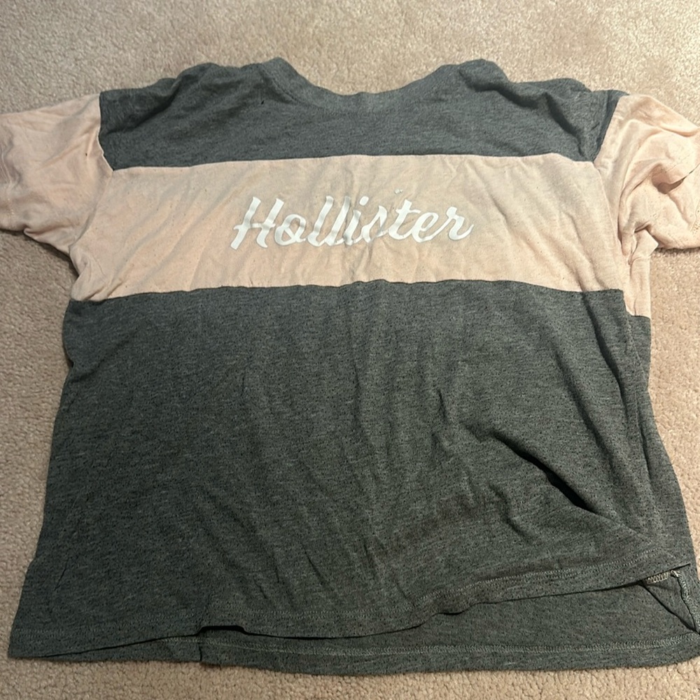 Pink and grey hollister tee shirt
